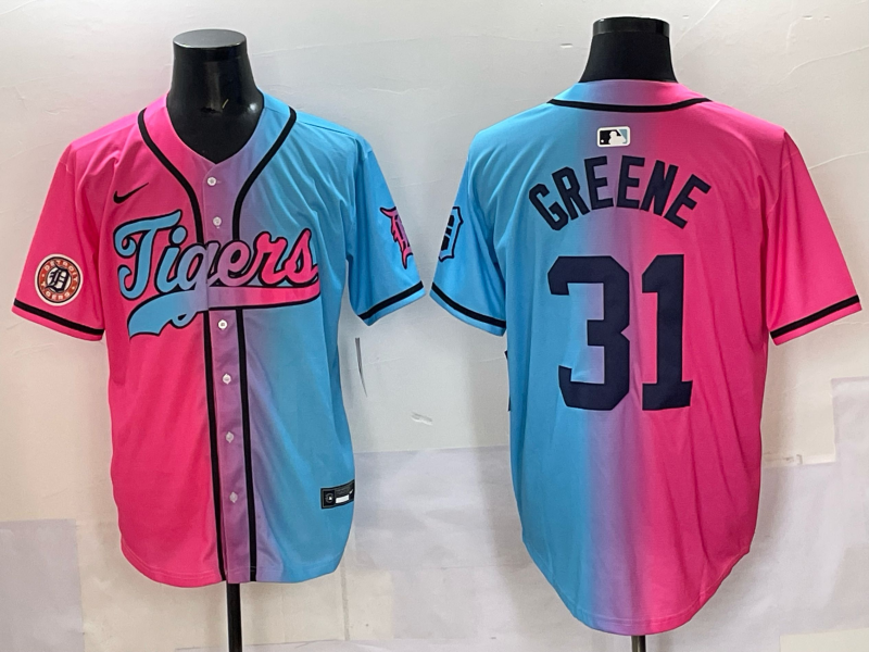 Men 2025 Detroit Tigers #31 Greene Blue pink Game Nike MLB Jersey style 033->detroit tigers->MLB Jersey